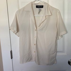 White short sleeve button up shirt